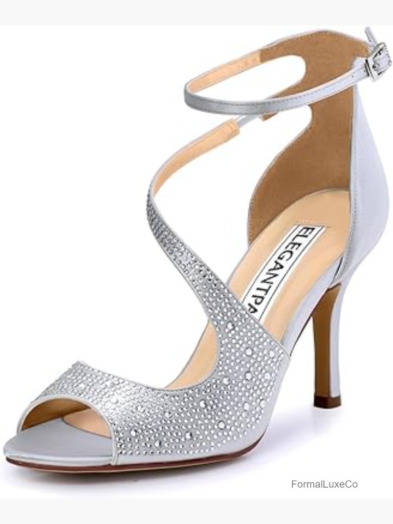 Peep Toe High Heels Cross Strappy Wedding Evening Dress Shoes